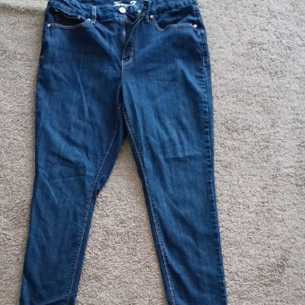 Seven7 Dark Blue Women's Skinny Jeans